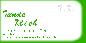 tunde klich business card